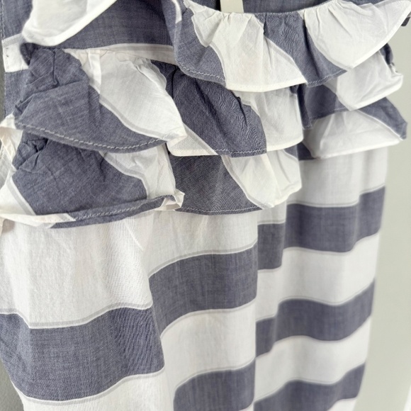 Loft Striped Blue/White Ruffle Tank Top Women's‎ Small - Picture 3 of 9